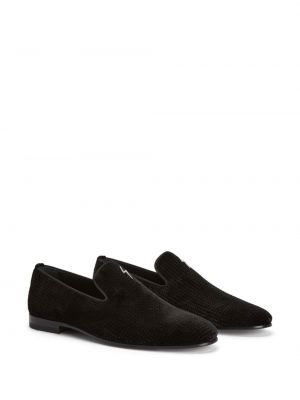 Aksamitne loafers Giuseppe Zanotti czarne