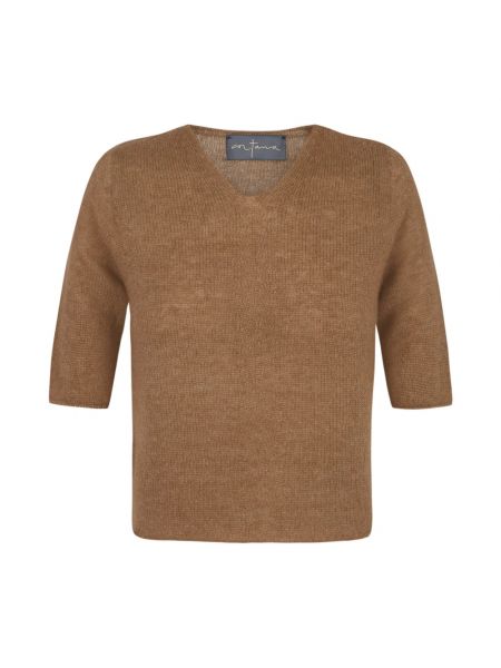 Jedwabny sweter z kaszmiru Cortana brązowy