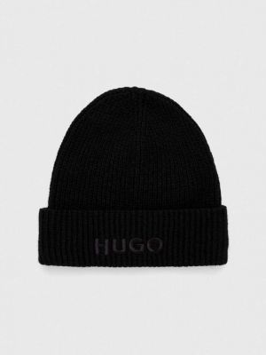 Шерстяная шапка Hugo черная