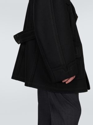 Μάλλινο παλτό Maison Margiela μαύρο
