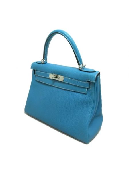 Bolsa de hombro de cuero retro Hermès Vintage azul