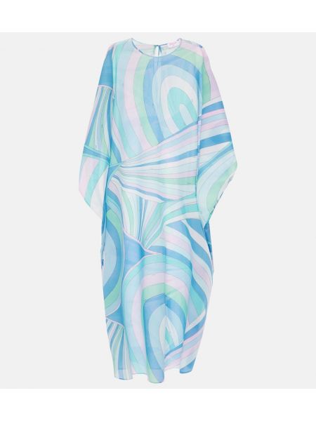 Tryckt bomull kaftan Pucci blå