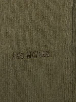 Bavlněné kalhoty jersey Hed Mayner zelené