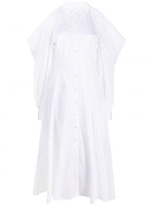 Bavlnené košeľové šaty Alexander Mcqueen biela