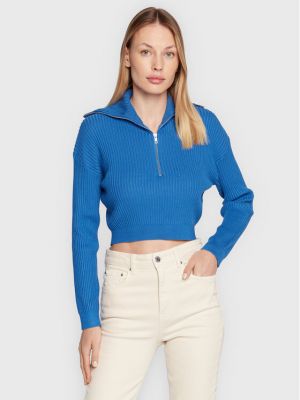 Памучен пуловер Cotton On синьо
