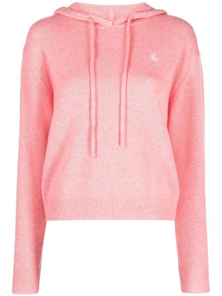 Kašmyro siuvinėtas džemperis su gobtuvu Sporty & Rich rožinė