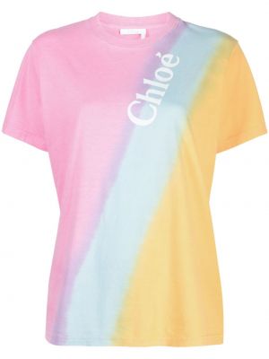 T-shirt con stampa Chloé rosa