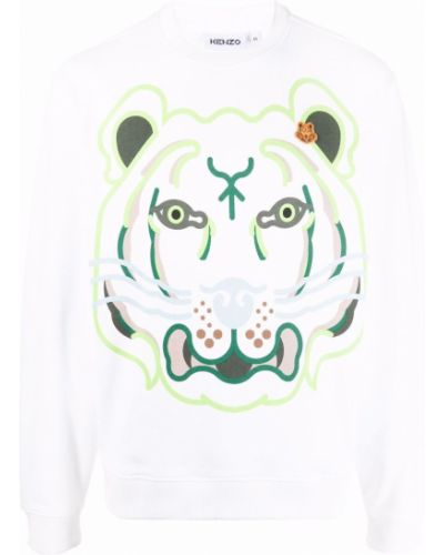 Tigerstripete trykt sweatshirt Kenzo hvit