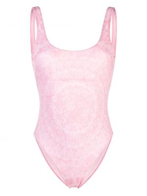 Raštuotas maudymosi kostiumėlis Versace rožinė