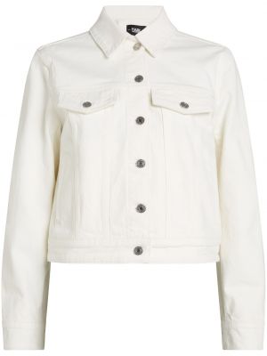 Τζιν μπουφάν με κεχριμπάρι Karl Lagerfeld λευκό