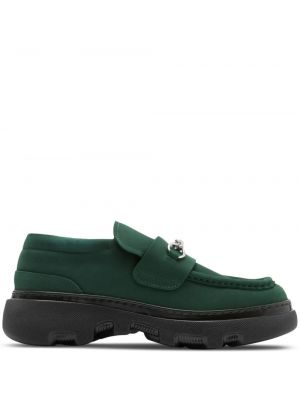Pantofi loafer din piele de căprioară Burberry verde