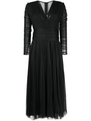 Вечерна рокля с v-образно деколте Ana Radu черно