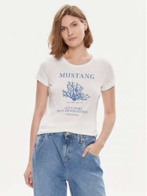 T-shirt slim Mustang blanc