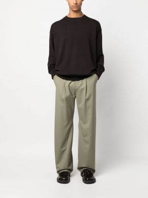 Pletený svetr s kulatým výstřihem Studio Nicholson hnědý