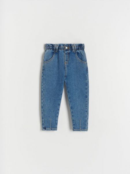 Zateplené voľné džínsy Reserved modrá