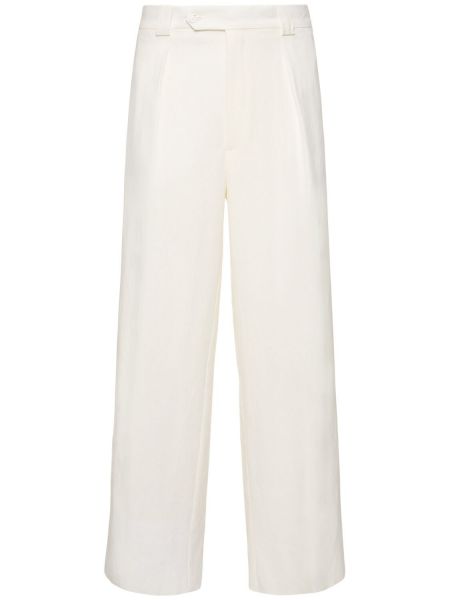Lněné rovné kalhoty Giorgio Armani