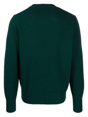 Sweter wełniany z okrągłym dekoltem Doppiaa zielony