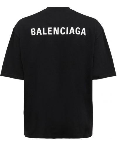 Bavlněné tričko s potiskem Balenciaga - černá