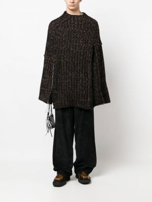 Pull en tricot oversize Mm6 Maison Margiela noir