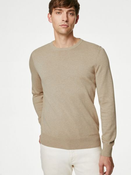 Хлопковый свитер Marks & Spencer коричневый