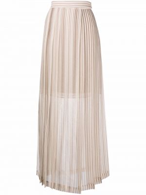Plisované dlouhá sukně Brunello Cucinelli béžové