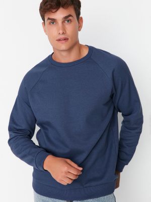 Oversize пуловер Trendyol синьо