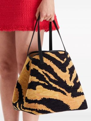 Shopper handtasche mit print mit tiger streifen Oscar De La Renta