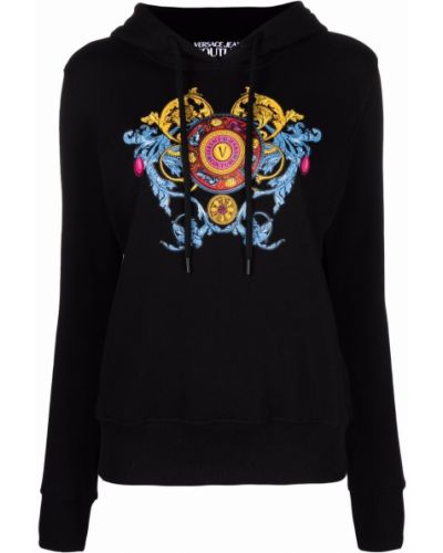 Sudadera con capucha con estampado Versace Jeans Couture negro