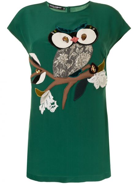 Camiseta con bordado Dolce & Gabbana Pre-owned verde