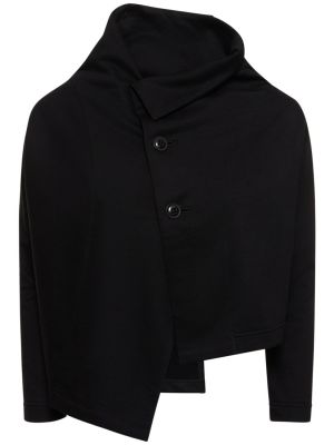 Černá asymetrická bunda jersey Yohji Yamamoto