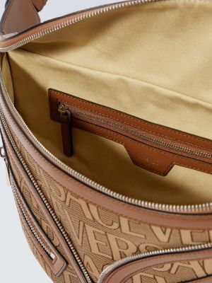 Жакардов кожаный колан Versace
