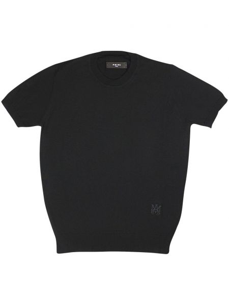 Medvilninis siuvinėtas marškinėliai Amiri juoda