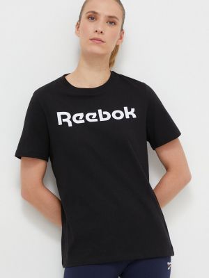 Памучна тениска Reebok черно