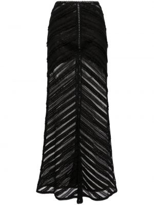 Maxi φούστα με δαντέλα Charo Ruiz Ibiza μαύρο