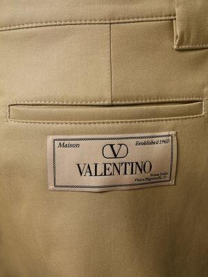 Pantaloni cu picior drept din bumbac Valentino