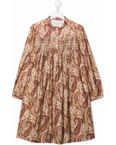 Paisley trykt brodert dress for jenter Bonpoint