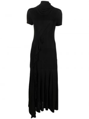 Asimetrična volnena dolga obleka Paloma Wool črna