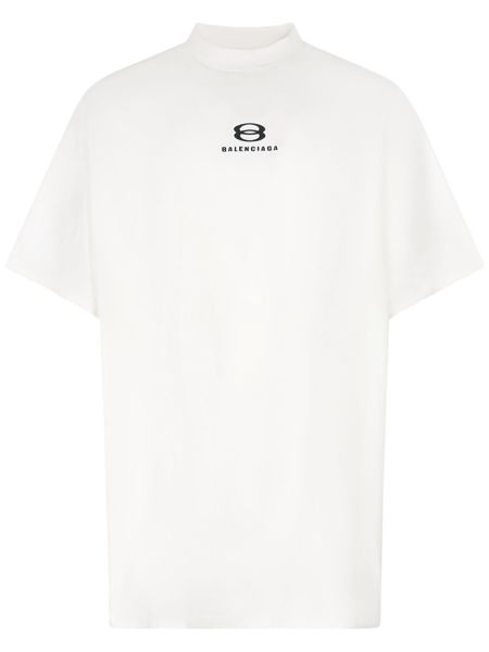 Camiseta de algodón de tela jersey Balenciaga blanco
