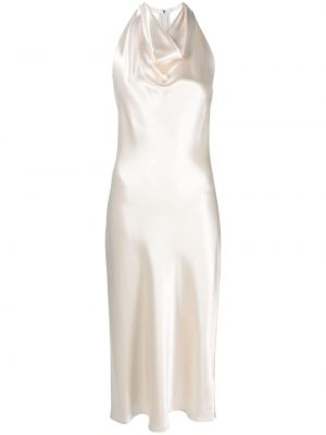 Saténové midi šaty Calvin Klein biela