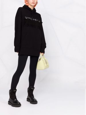 Sudadera con capucha de encaje Givenchy negro