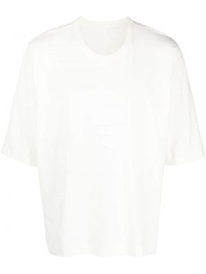 Bavlnené tričko s okrúhlym výstrihom Homme Plissé Issey Miyake biela