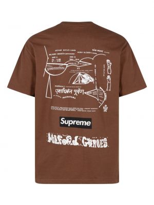 Koszulka bawełniana Supreme brązowa