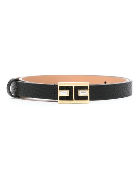 Ceinture en cuir à boucle Elisabetta Franchi noir