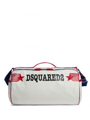 Shopper kabelka s potiskem Dsquared2 bílá