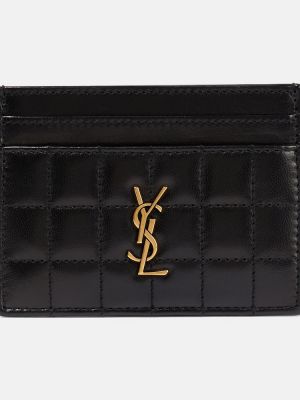 Kožená kožená peňaženka Saint Laurent čierna