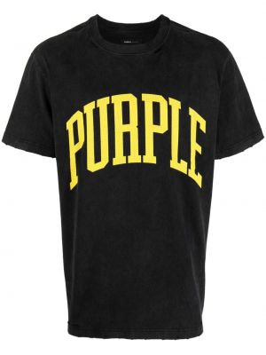 Bavlněné tričko s potiskem Purple Brand