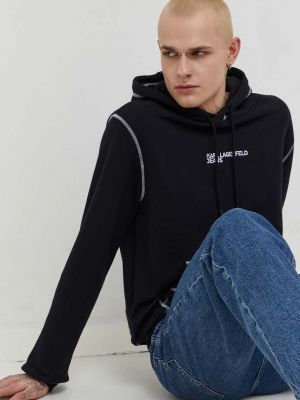 Суичър с качулка с апликация Karl Lagerfeld Jeans черно