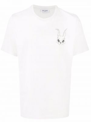 Camiseta con estampado Saint Laurent blanco