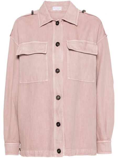 Marškiniai Brunello Cucinelli rožinė