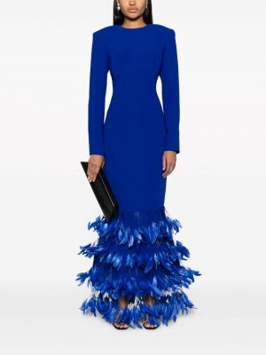 Maksi suknelė su plunksnomis Jean-louis Sabaji mėlyna